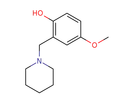 Molecular Structure of 23562-83-6 (4-methoxy-2-(piperidin-1-ylmethyl)phenol)