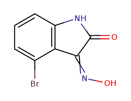 Molecular Structure of 77326-61-5 (1H-Indole-2,3-dione, 4-bromo-, 3-oxime)