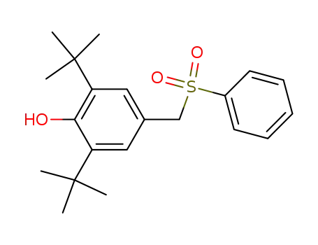 Molecular Structure of 60285-80-5 (Phenol, 2,6-bis(1,1-dimethylethyl)-4-[(phenylsulfonyl)methyl]-)