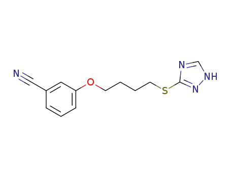 Molecular Structure of 935760-08-0 (3-{[4-(1H-1,2,4-triazol-3-ylthio)butyl]oxy}benzonitrile)