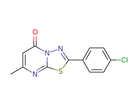 Molecular Structure of 81516-43-0 (5H-1,3,4-Thiadiazolo[3,2-a]pyrimidin-5-one,
2-(4-chlorophenyl)-7-methyl-)