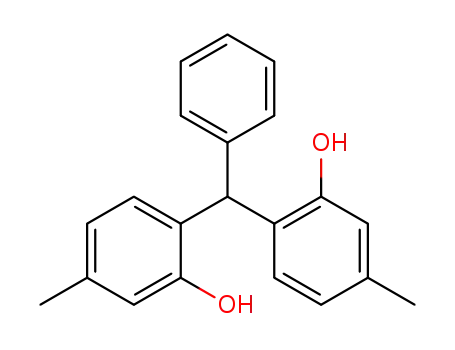 Molecular Structure of 32094-28-3 (Phenol,2,2'-(phenylmethylene)bis[5-methyl-)
