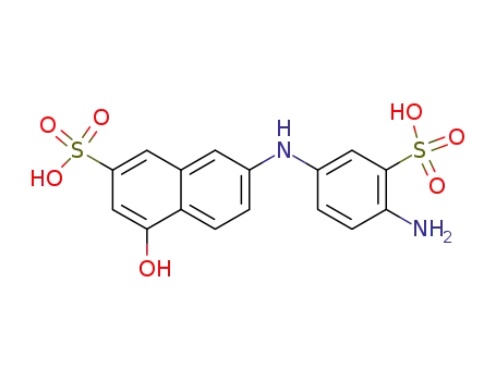 Molecular Structure of 55524-58-8 (6-(4'-amino-3'-sulfophenyl)amino-1-naphthol-3-sulfonic acid)