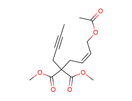 Molecular Structure of 844821-22-3 (Propanedioic acid, [(2Z)-4-(acetyloxy)-2-butenyl]-2-butynyl-, dimethyl
ester)