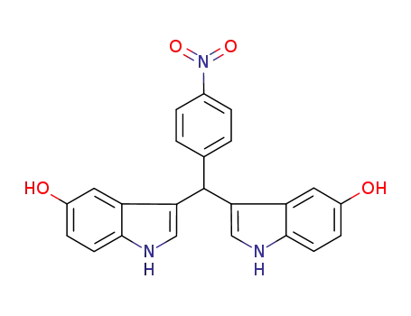 Molecular Structure of 1027786-80-6 (3,3''-((4-nitrophenyl)methylene)bis(1H-indol-5-ol))