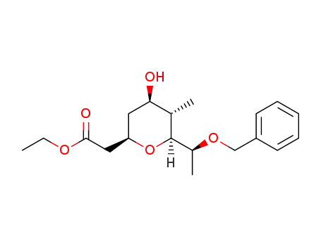 ethyl 2-[(2R,4R,5S,6S)-6-((S)-1-(benzyloxy)ethyl)-tetrahydro-4-hydroxy-5-methyl-2H-pyran-2-yl]acetate