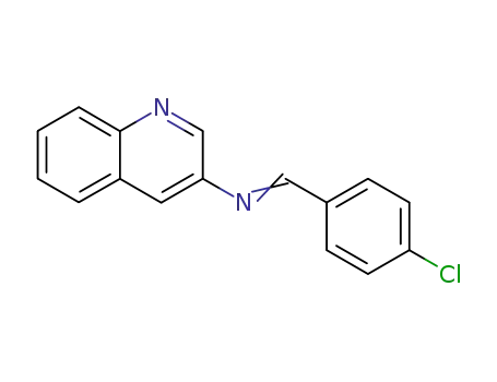 Molecular Structure of 23980-84-9 (3-Quinolinamine, N-[(4-chlorophenyl)methylene]-)