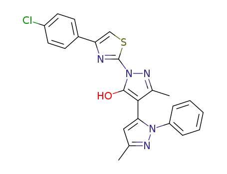 3,3'-DIMETHYL-1-(4-(4-CHLOROPHENYL)-2-THIAZOLYL)-1'-PHENYL-5-HYDROXY[4,4']-BIPRAZOL
