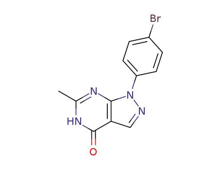 1-(4-bromo-phenyl)-6-methyl-1,5-dihydro-pyrazolo[3,4-<i>d</i>]pyrimidin-4-one