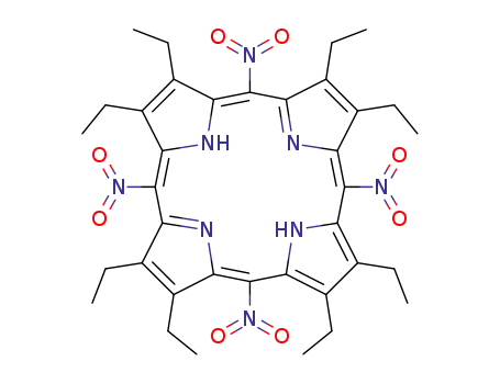 Molecular Structure of 96314-15-7 (2,3,7,8,12,13,17,18-Octaethyl-5,10,15,20-tetranitroporphyrin)