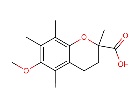 Molecular Structure of 106461-96-5 (6-METHOXY-2,5,7,8-TETRAMETHYL-CHROMAN-2-CARBOXYLIC ACID)