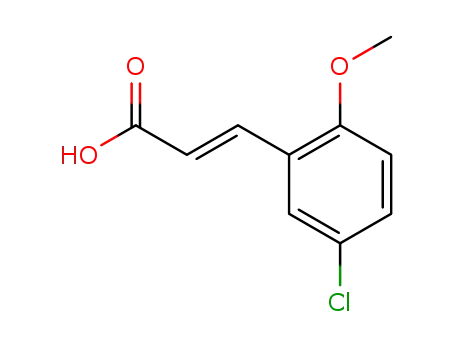 Molecular Structure of 60719-66-6 ((2E)-3-(5-CHLORO-2-METHOXYPHENYL)ACRYLIC ACID)