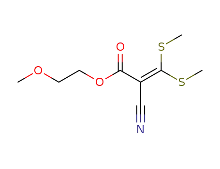 Molecular Structure of 251987-47-0 (2-Propenoic acid, 2-cyano-3,3-bis(methylthio)-, 2-methoxyethyl ester)