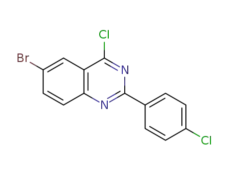 Molecular Structure of 885277-66-7 (6-BROMO-4-CHLORO-2-(4-CHLORO-PHENYL)-QUINAZOLINE)