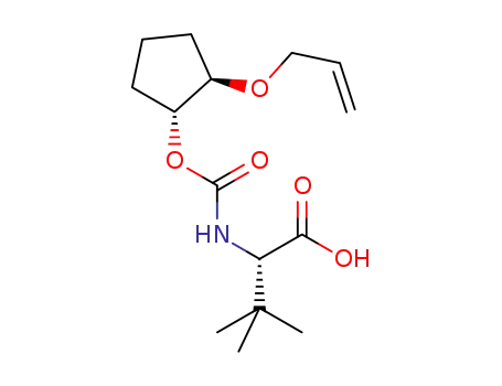 Molecular Structure of 1365970-45-1 ((S)-2-{[(((1R,2R)-2-(allyloxy)cyclopentyl)oxy)carbonyl]amino}-3,3-dimethylbutanoic acid)
