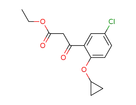 Molecular Structure of 1260169-30-9 (Ethyl 3-(5-chloro-2-cyclopropoxyphenyl)-3-oxopropanoate)