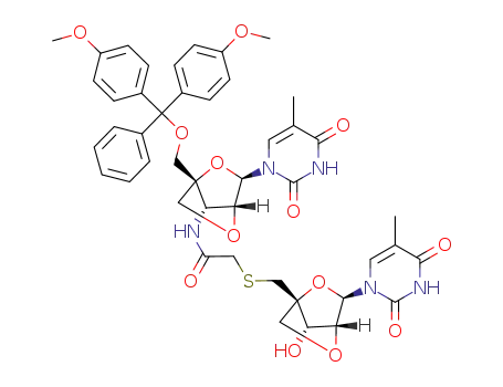 1-(3'-deoxy-5'-O-DMT-2'-O,4'-C-methylenethymidin-3'-yl)-4-(5-deoxy-2-O,4-C-methylenethymidin-5-yl)mercaptoacetamide