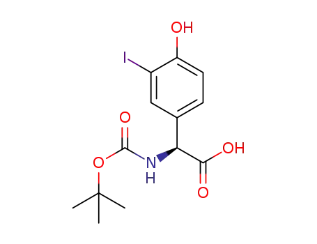 Molecular Structure of 1338925-48-6 (Be-nzenacetic acid,a-[[(1,1-diMethylethoxy)carbonyl]aMino]-4-hydroxy-3-iodo-)
