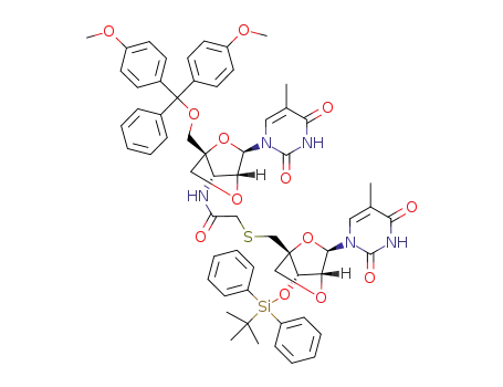 1-(3'-deoxy-5'-O-DMT-2'-O,4'-C-methylenethymidin-3'-yl)-4-(5-deoxy-3-O-tert-butyldiphenylsilyl-2-O,4-C-methylene-thymidin-5-yl)mercaptoacetamide