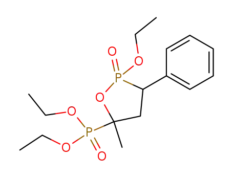 Molecular Structure of 55553-94-1 (Phosphonic acid,
(2-ethoxy-5-methyl-2-oxido-3-phenyl-1,2-oxaphospholan-5-yl)-, diethyl
ester)