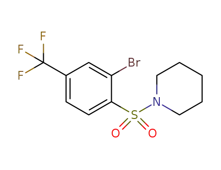 Molecular Structure of 1610527-91-7 (1-(2-bromo-4-trifluoromethylbenzenesulfonyl)piperidine)