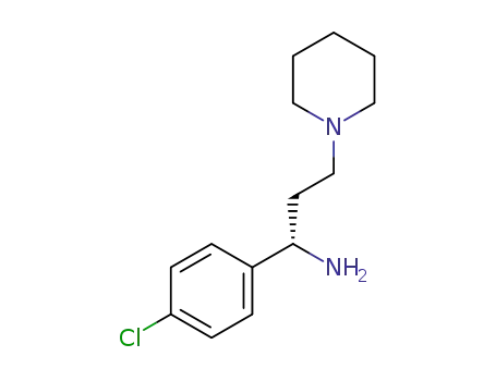 Molecular Structure of 1296852-29-3 ((S)-1-(4-chlorophenyl)-3-(piperidin-1-yl)propan-1-amine)