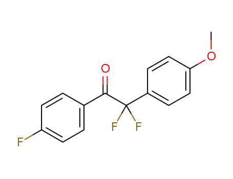 Molecular Structure of 1577233-02-3 (2,2-difluoro-1-(4-fluorophenyl)-2-(4-methoxyphenyl)ethanone)