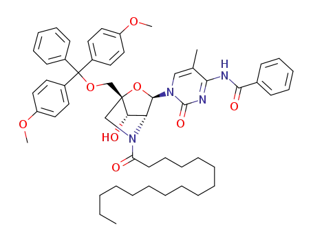 (1R,3R,4R,7S)-1-(4,4'-dimethoxytrityloxymethyl)-5-(hexadecanoyl)-7-hydroxy-3-(4-N-benzoyl-5-methylcytosine-1-yl)-2-oxa-5-azabicyclo[2.2.1]heptane