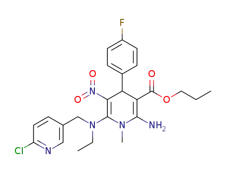 propyl 2-amino-6-[(6-chloro-3-pyridinylmethyl)ethylamino]-4-(4-fluorophenyl)-1,4-dihydro-1-methyl-5-nitro-3-pyridinecarboxylate
