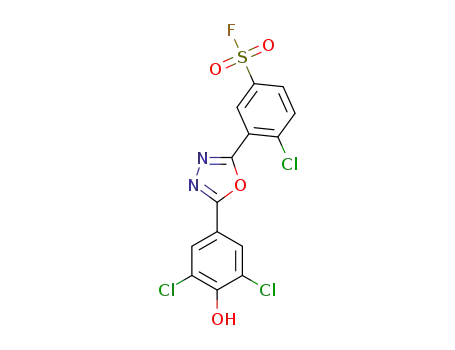 4-chloro-3-(5-(3,5-dichloro-4-hydroxyphenyl)-1,3,4-oxadiazol-2-yl)benzene-1-sulfonyl fluoride