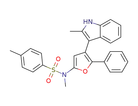 N,4-dimethyl-N-(4-(2-methyl-1H-indol-3-yl)-5-phenylfuran-2-yl)benzenesulfonamide