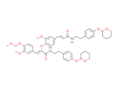 3-[3-methoxy-4-(methoxymethoxy)phenyl]-2-{2-methoxy-4-[(E)-2-({2-[4-(tetrahydro-2H-pyran-2-yloxy)phenyl]ethyl}carbamoyl)eth-1-en-1-yl]phenoxy}-N-{2-[4-(tetrahydro-2H-pyran-2-yloxy)phenyl]ethyl}prop-2-enamide