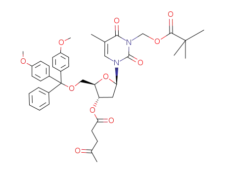 5'-O-(4-4'-dimethoxytrityl)-3'-O-levulinoyl-N<SUP>3</SUP>-pivaloyloxymethylthymidine
