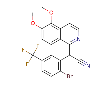 (2-bromo-5-trifluoromethylphenyl)(5,6-dimethoxyisoquinolin-1-yl)acetonitrile