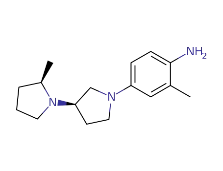 Molecular Structure of 1146415-77-1 (2-methyl-4-(2(2R)-methyl-[1,3'(3'R)]bipyrrolidinyl-1'-yl)-phenylamine)