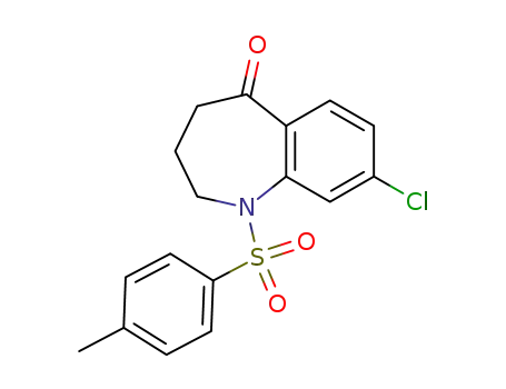 Molecular Structure of 38314-49-7 (8-Chloro-1,2,3,4-tetrahydro-1-[(4-methylphenyl)sulfonyl]-5H-1-benzazepin-5-one)