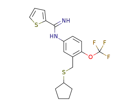 N-{3-[(cyclopentylsulfanyl)methyl]-4-(trifluoro-methoxy)phenyl}thiophene-2-carboximidamide
