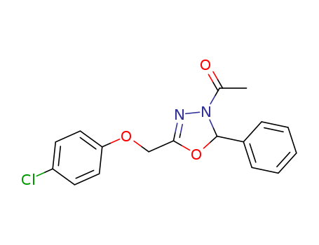 1,3,4-Oxadiazole, 3-acetyl-5-[(4-chlorophenoxy)methyl]-2,3-dihydro-2-phenyl-