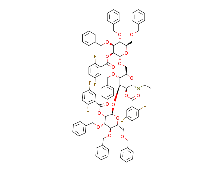 ethyl 3,4,6-tri-O-benzyl-2-O-(2,5-difluorobenzoyl)-α-D-mannopyranosyl-(1→3)-[3,4,6-tri-O-benzyl-2-O-(2,5-difluorobenzoyl)-α-D-mannopyranosyl-(1→6)]-4-O-benzyl-2-O-(2,5-difluorobenzoyl)-1-thio-α-D-mannopyranoside
