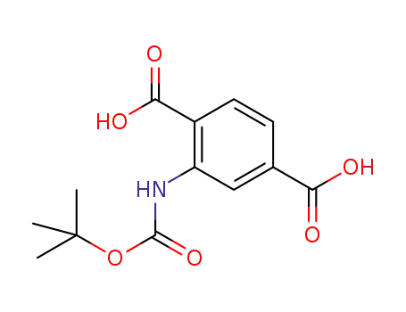 Molecular Structure of 1135615-41-6 (BOC-2-AMINOBENZENE-1,4-DICARBOXYLIC ACID)
