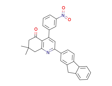 Molecular Structure of 1446491-13-9 (2-(9H-fluoren-2-yl)-7,8-dihydro-7,7-dimethyl-4-(3-nitrophenyl)quinolin-5(6H)-one)
