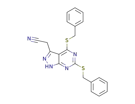 2-[4,6-bis(benzylsulfanyl)-1H-pyrazolo[3,4-d]pyrimidin-3-yl]acetonitrile