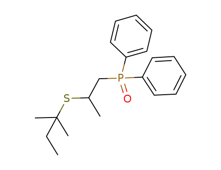 Molecular Structure of 1606129-56-9 (2-(1,1-dimethylpropylsulfanyl)propyldiphenylphosphine oxide)