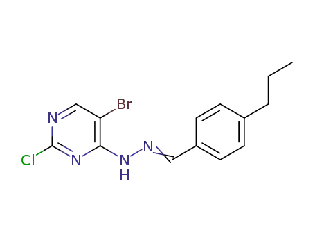 Molecular Structure of 1443042-23-6 (2-(4-propylbenzylidene)-1-(5-bromo-2-chloropyrimidin-4-yl)hydrazine)