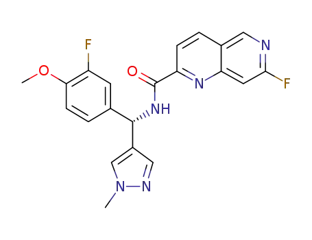 (S)-7-fluoro-N-((3-fluoro-4-methoxyphenyl)(1-methyl-1H-pyrazol-4-yl)methyl)-1,6-naphthyridine-2-carboxamide