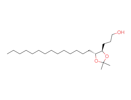 Molecular Structure of 1449471-84-4 (3-((4R,5R)-2,2-dimethyl-5-tetradecyl-1,3-dioxolan-4-yl)propan-1-ol)