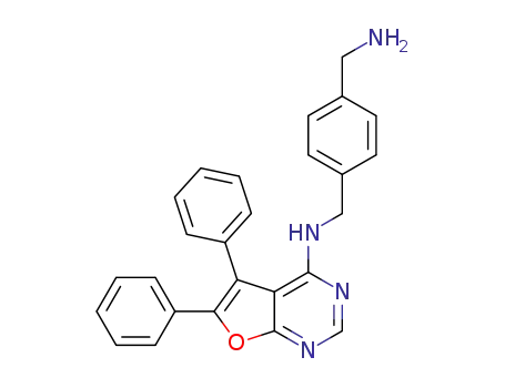 Molecular Structure of 1610549-55-7 (N-[4-(aminomethyl)benzyl]-5,6-diphenylfuro[2,3-d]pyrimidin-4-amine)