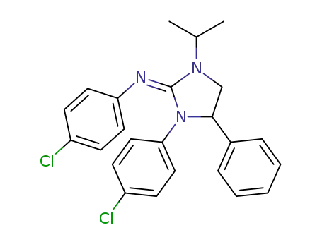 Molecular Structure of 1448523-77-0 ((Z)-4-chloro-N-(3-(4-chlorophenyl)-1-isopropyl-4-phenylimidazolidin-2-ylidene)benzenamine)