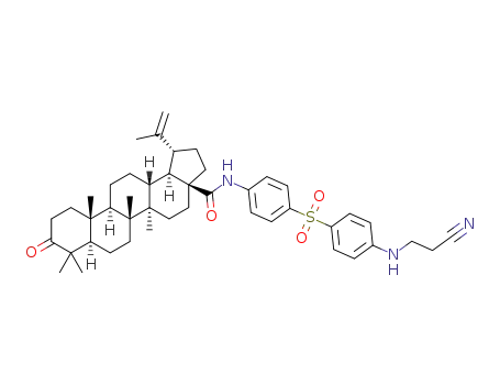 Molecular Structure of 1449747-13-0 (3,28-dioxo-28-[4-(4-(2-cyanoethylamino)phenylsulfonyl)-phenylamino]lup-20<sup>(29)</sup>-ene)