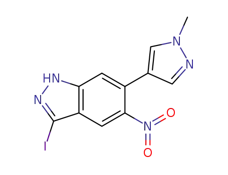 3-iodo-6-(1-methyl-1H-pyrazol-4-yl)-5-nitro-1H-indazole